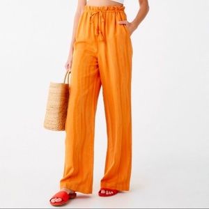 Orange high rise wide leg flowy pants. NWT!